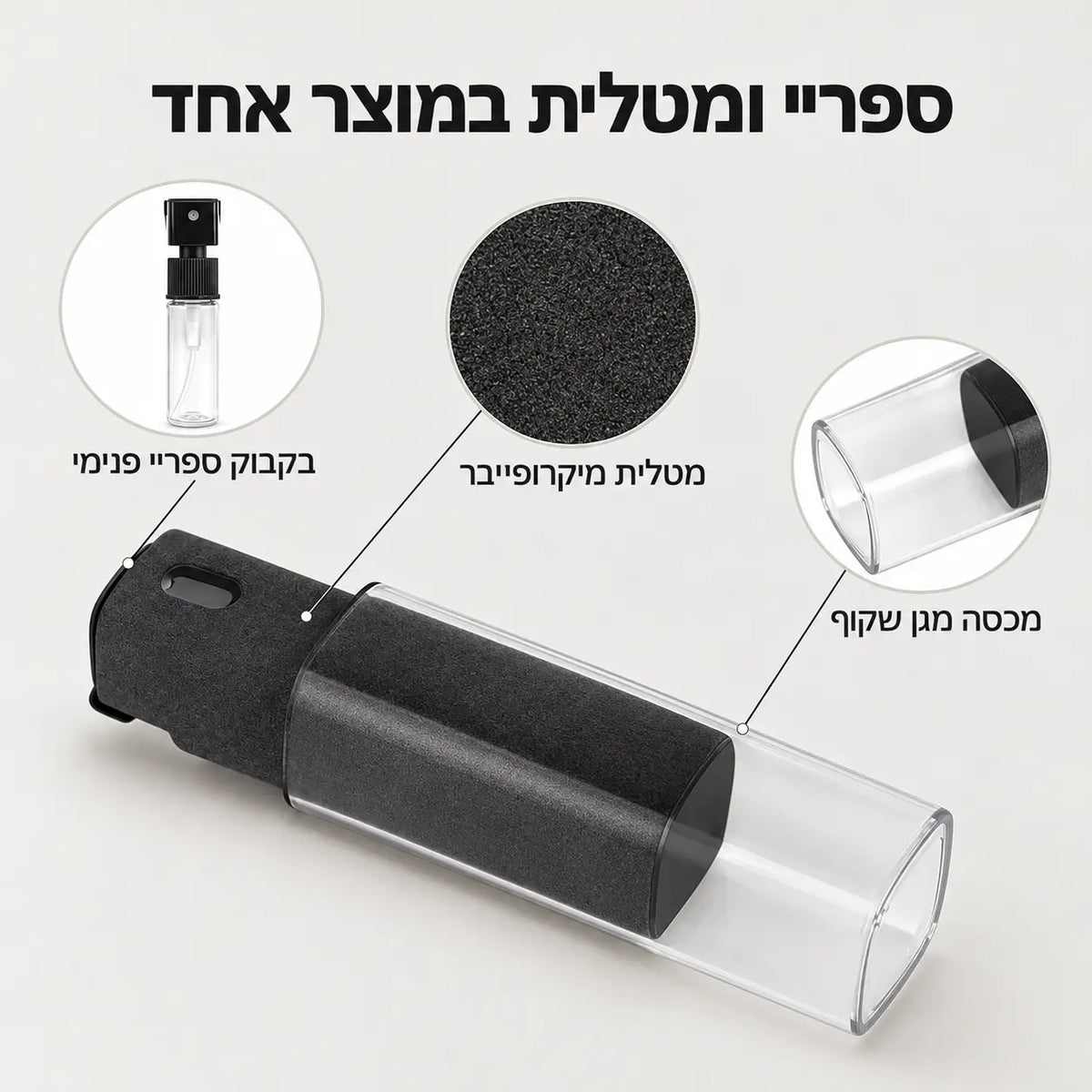 מנקה מסך: ספריי ומטלית במוצר אחד