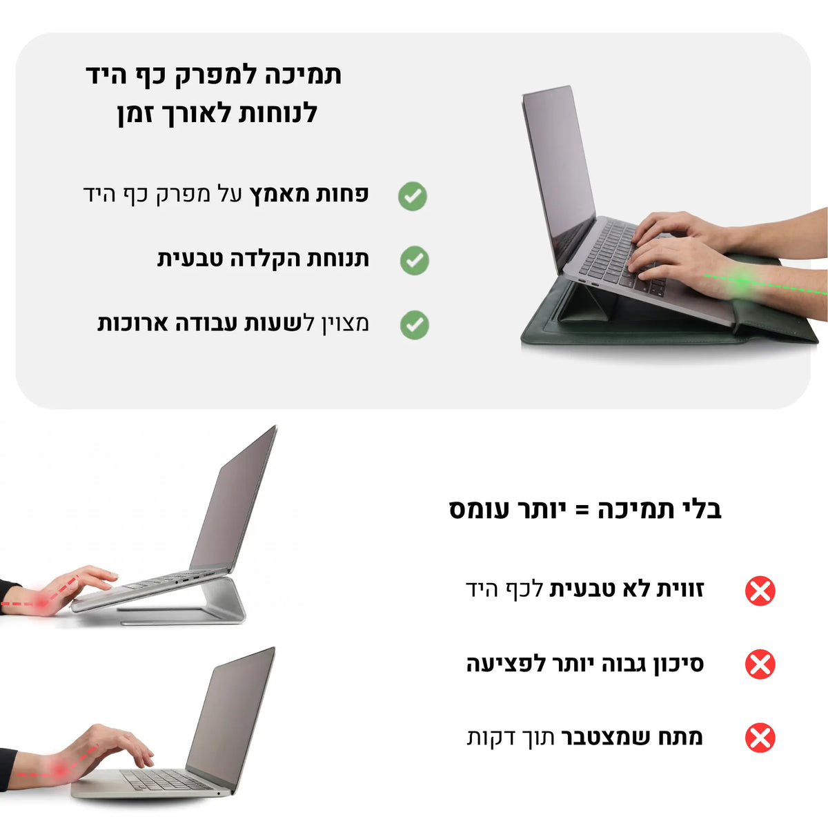 ™KURVEL | התיק שנפתח למעמד ארגונומי
