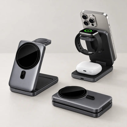 עמדת טעינה מתקפלת 3 ב־1 ⁦iPhone · AirPods · Apple Watch⁩